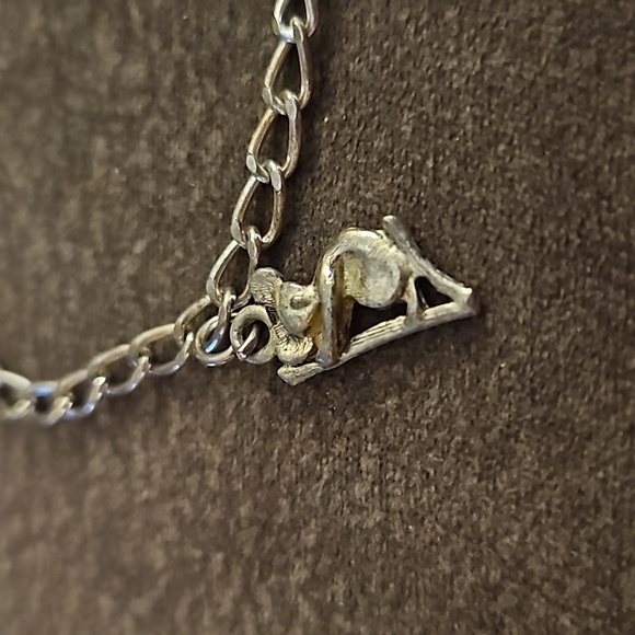 VTG Unique Dainty Pewter Koala Bear Charm Chain Tennis Bracelet - Picture 3 of 5